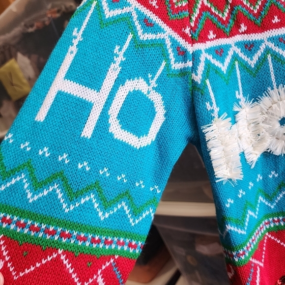 NWT No Boundaries Ho Ho Ho Santa Ugly Christmas Sweater Junior's Large 11-13 New - Picture 5 of 9